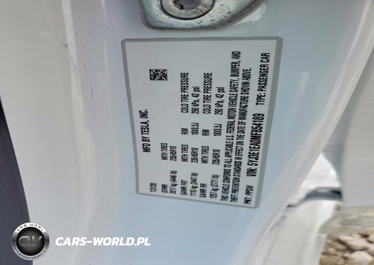 2021 Tesla Model 3 VIN:5YJ3E1EA0MF854189 - 13