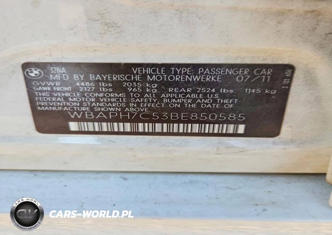 2011 BMW 328 I VIN:WBAPH7C53BE850585 - 12