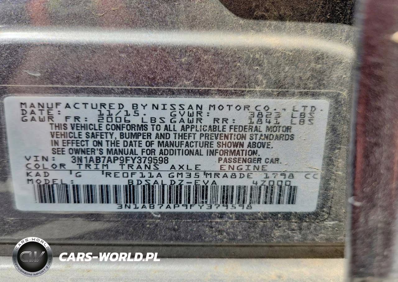 2015 Nissan Sentra Sv VIN:3N1AB7AP9FY379598 - 12