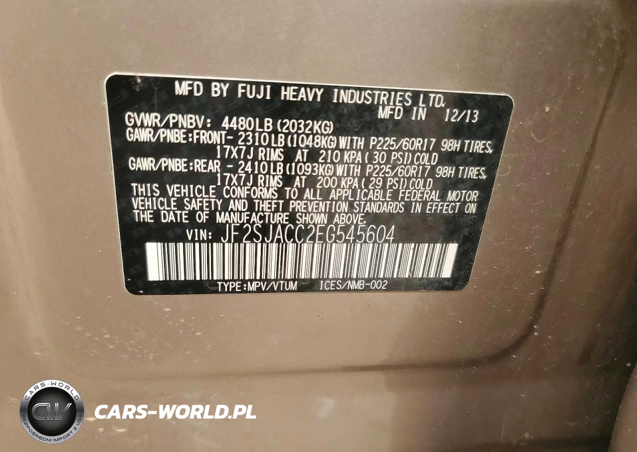2014 Subaru Forester 2.5I Premium VIN:JF2SJACC2EG545604 - 12