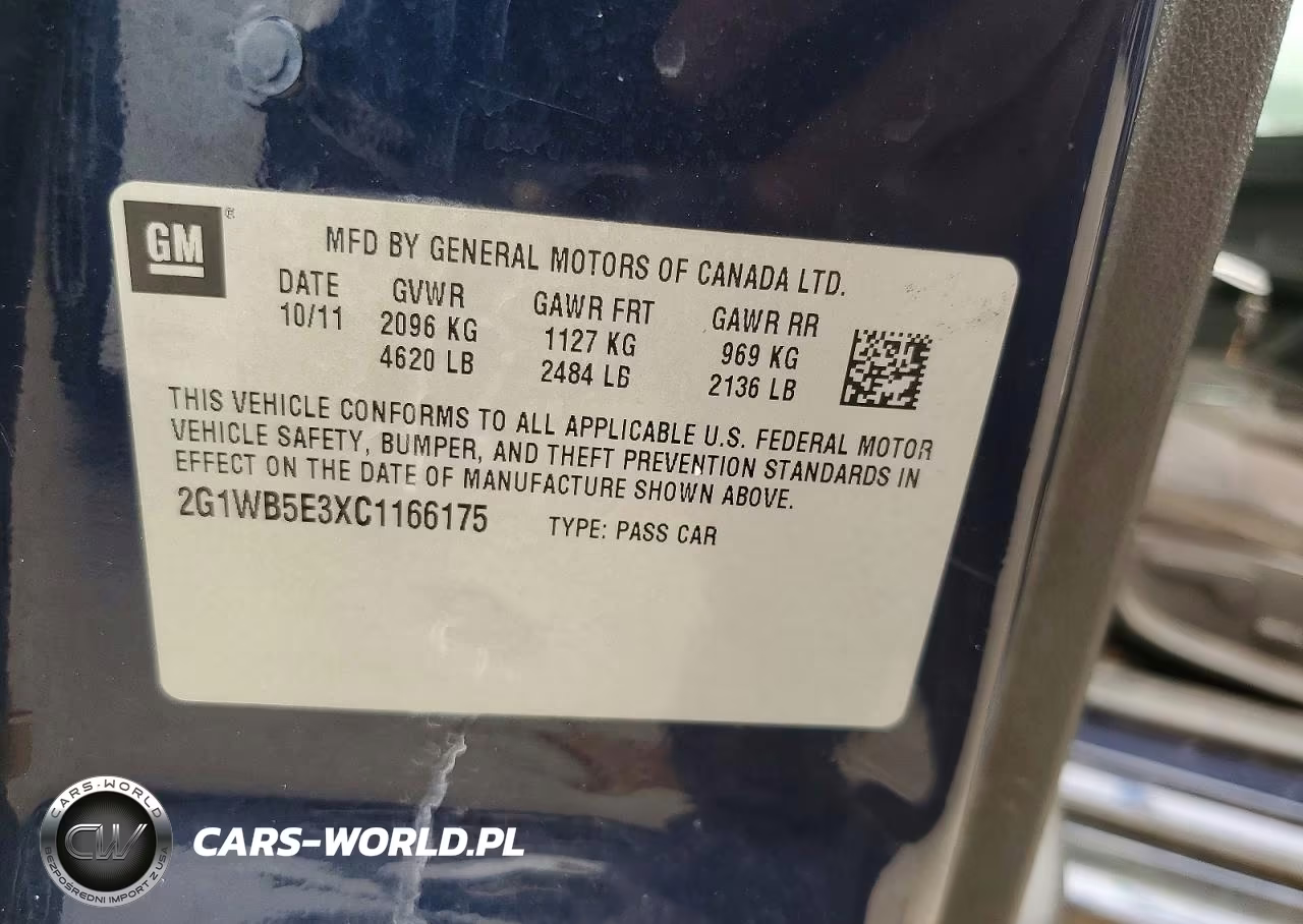 2012 Chevrolet Impala Lt VIN:2G1WB5E3XC1166175 - 12