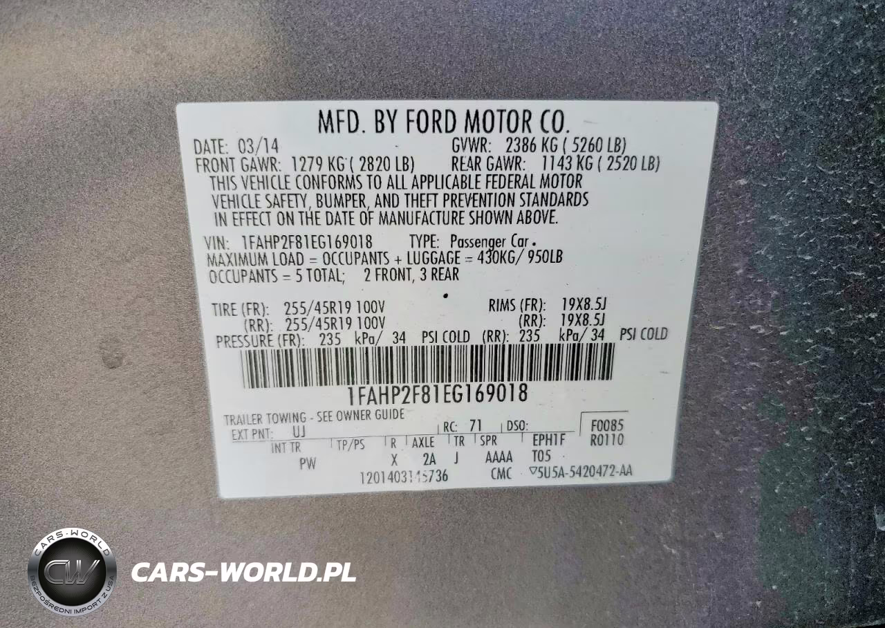 2014 Ford Taurus Limited VIN:1FAHP2F81EG169018 - 12