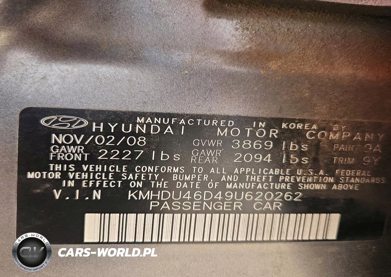 2009 Hyundai Elantra Gls VIN:KMHDU46D49U620262 - 12