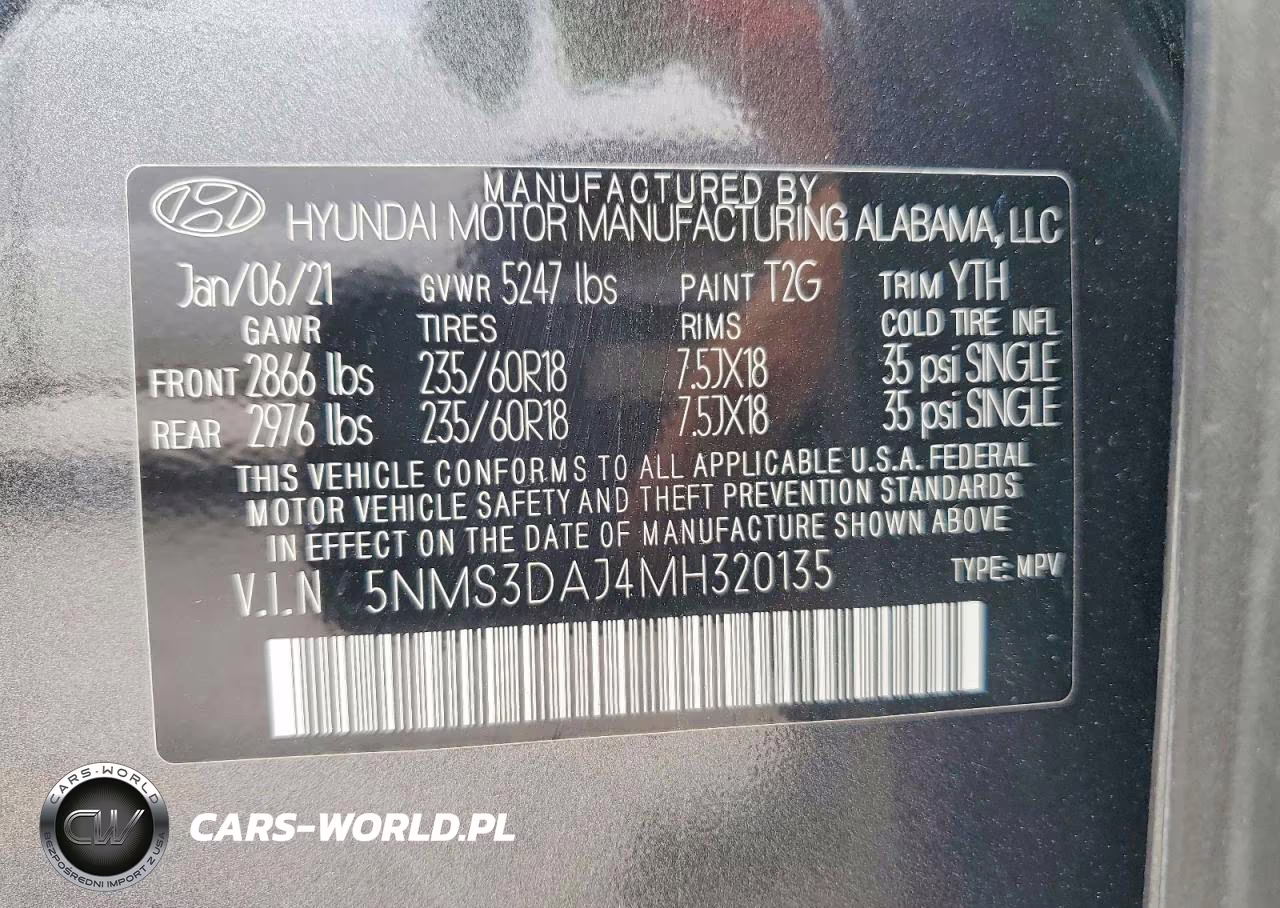2021 Hyundai Santa Fe Sel VIN:5NMS3DAJ4MH320135 - 14