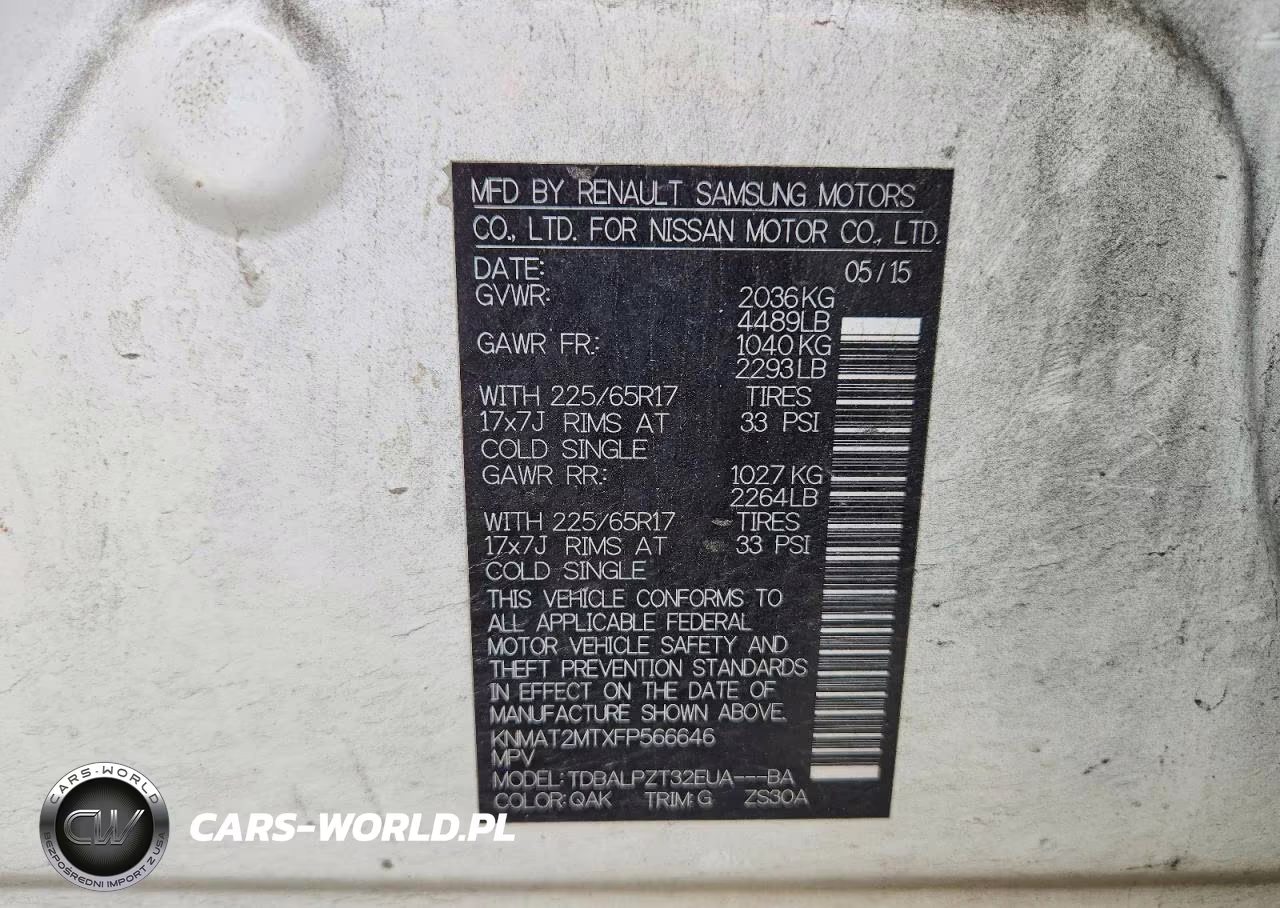 2015 Nissan Rogue S VIN:KNMAT2MTXFP566646 - 13