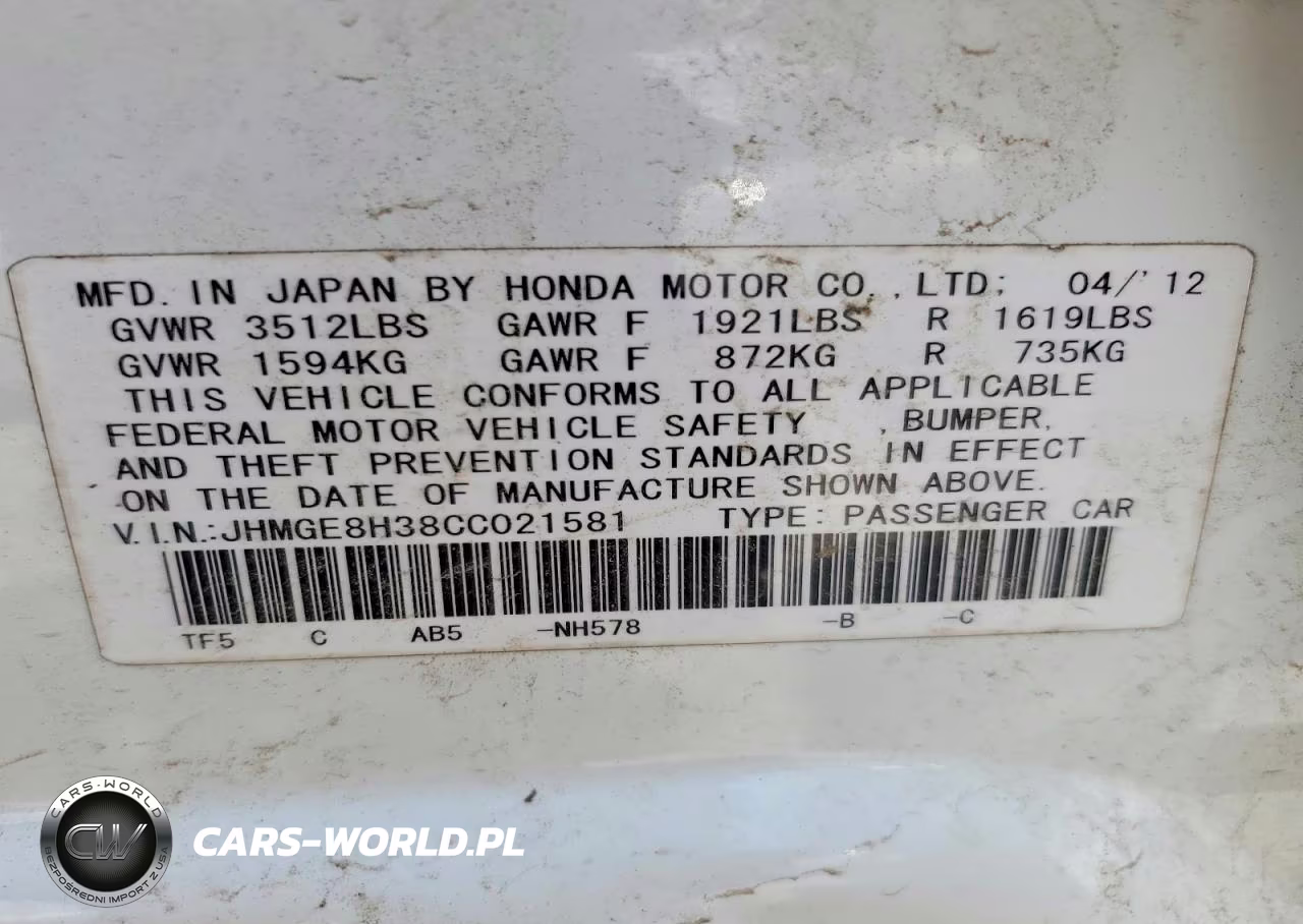 2012 Honda Fit VIN:JHMGE8H38CC021581 - 13