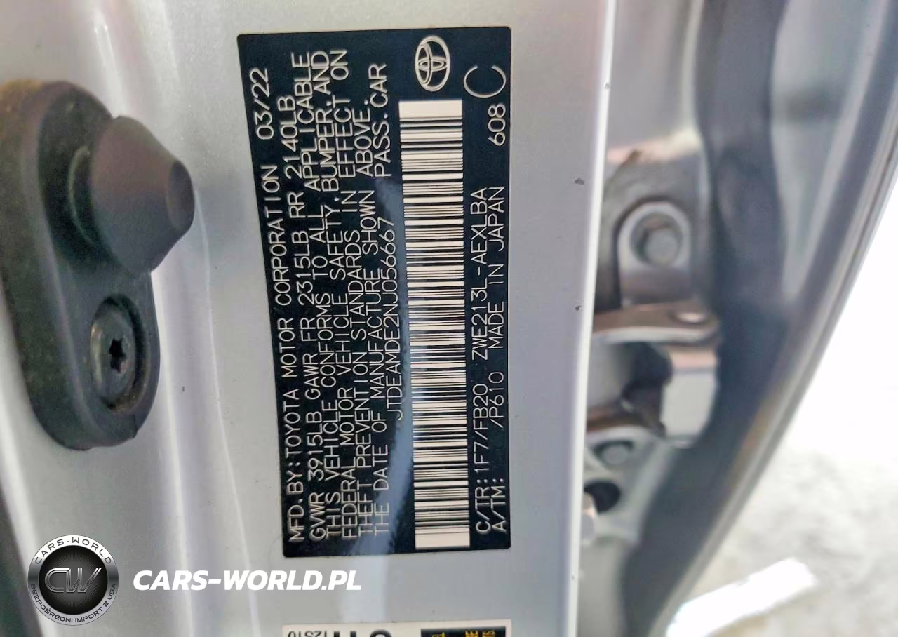 2022 Toyota Corolla Le VIN:JTDEAMDE2NJ056667 - 12