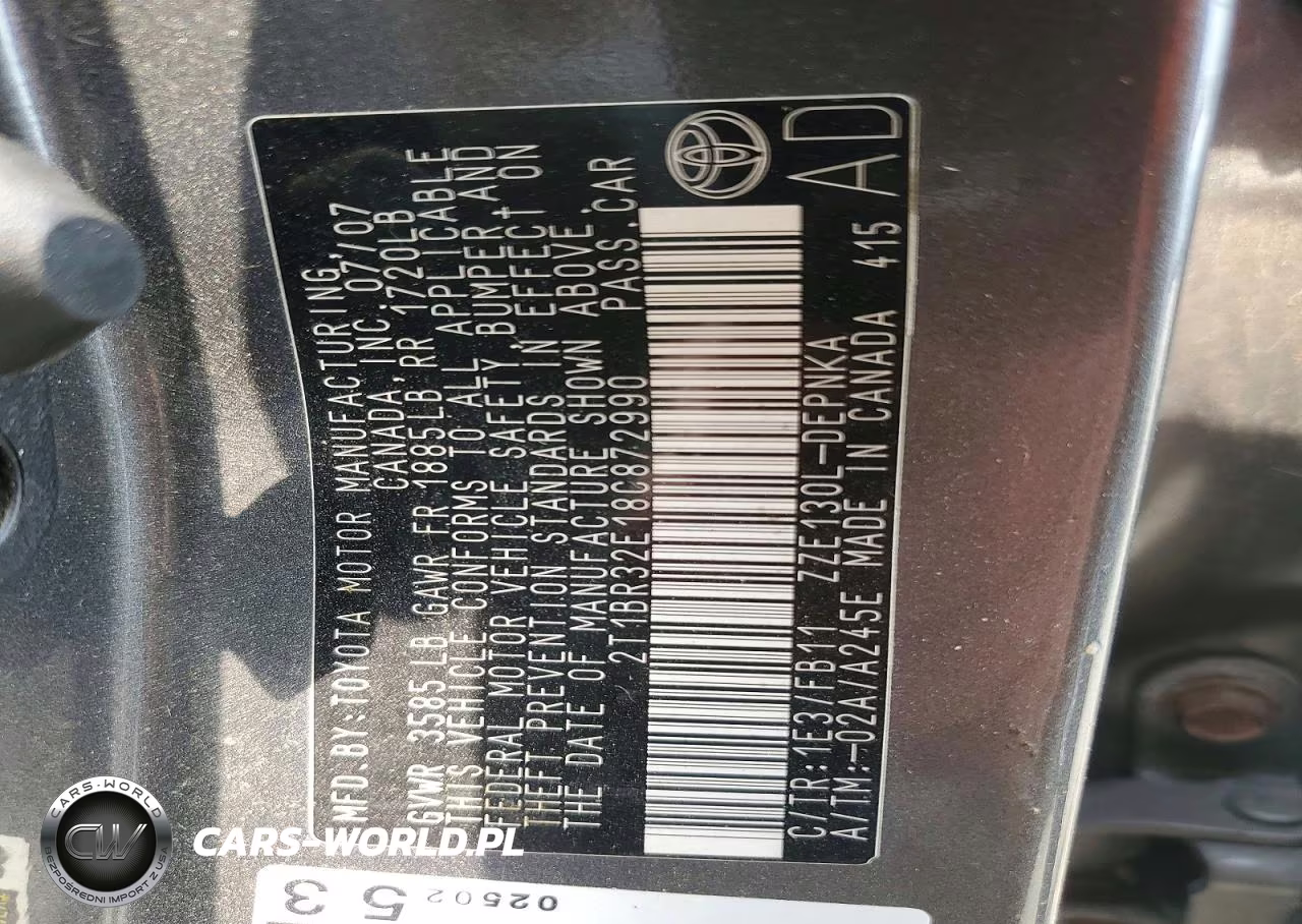 2008 Toyota Corolla Le VIN:2T1BR32E18C872990 - 12