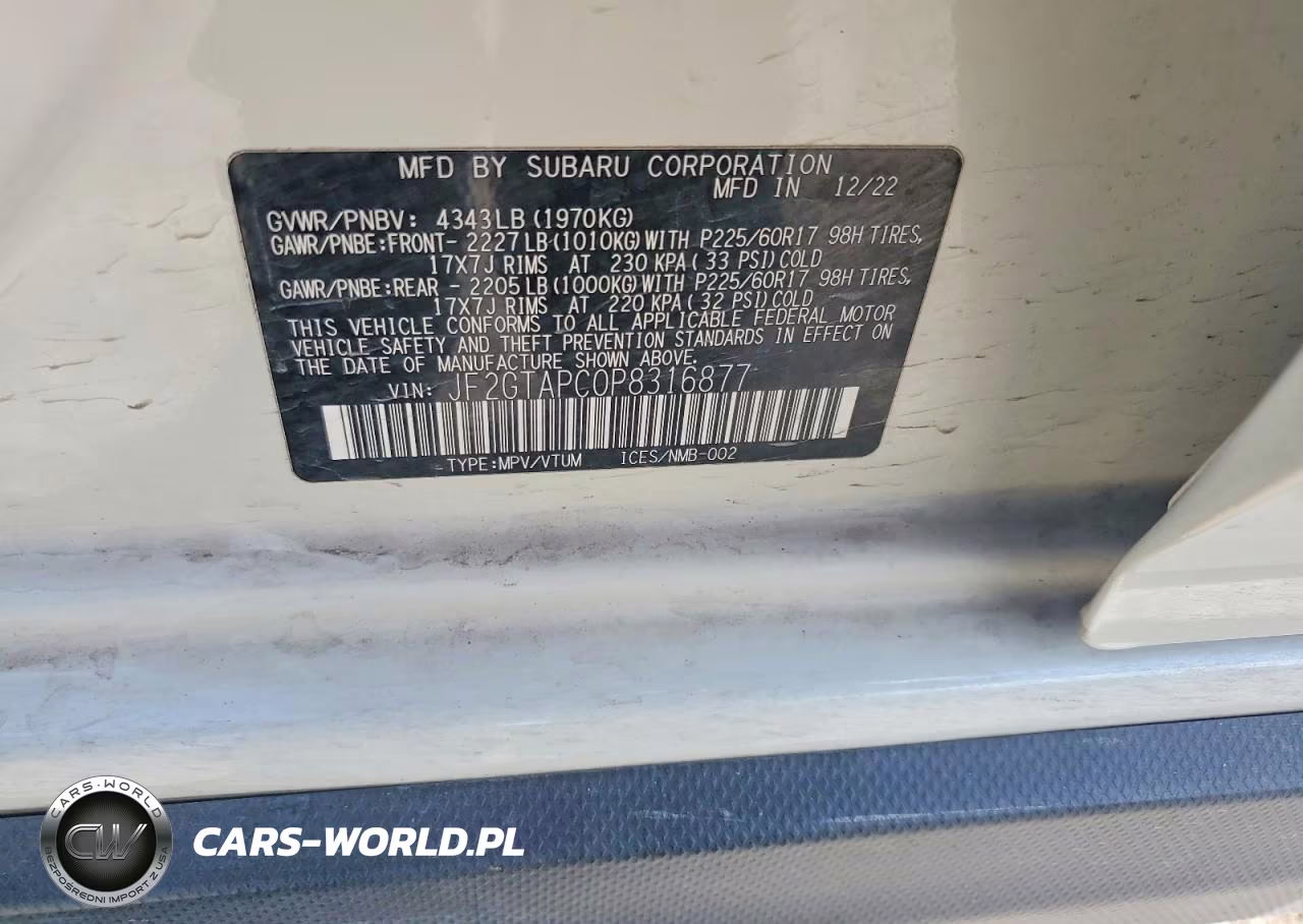2023 Subaru Crosstrek Premium VIN:JF2GTAPC0P8316877 - 13