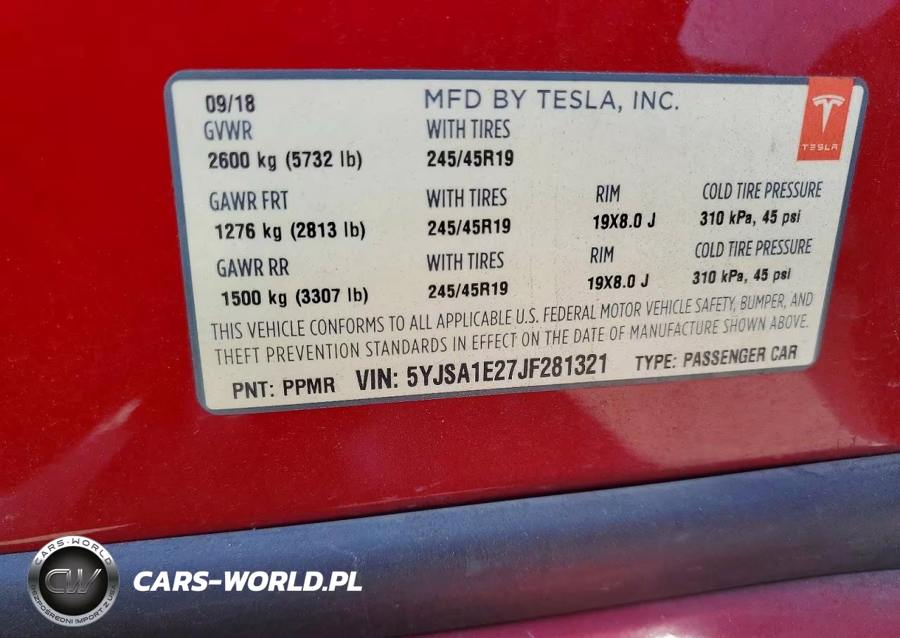 2018 Tesla Model S VIN:5YJSA1E27JF281321 - 12