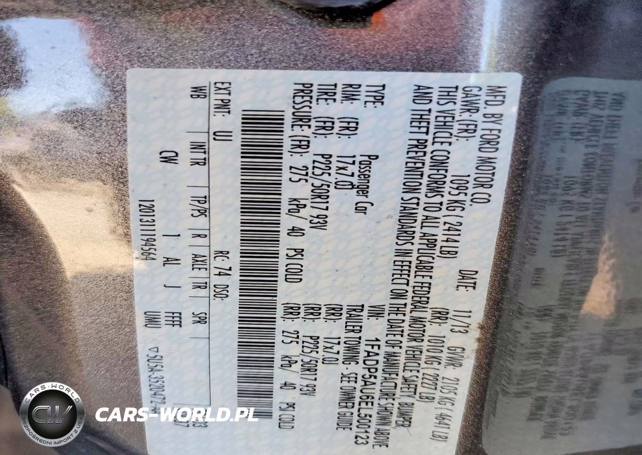 2014 Ford C-Max Se VIN:1FADP5AU6EL500123 - 14