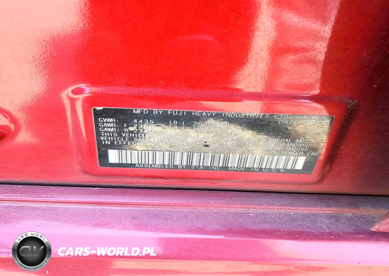 2013 Subaru Legacy 2.5I Premium VIN:4S3BMBC60D3032587 - 13