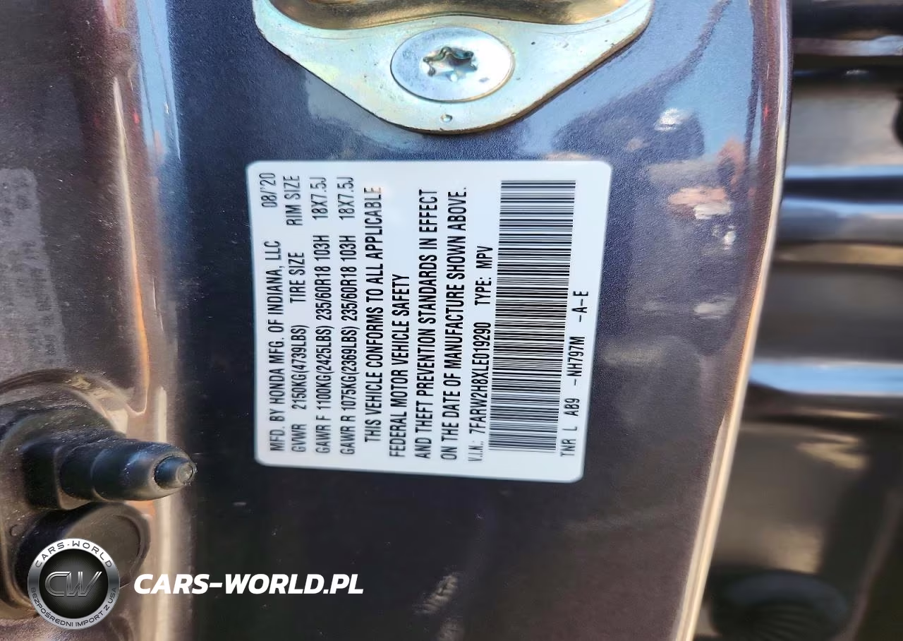 2020 Honda Cr-V Exl VIN:7FARW2H8XLE019290 - 13