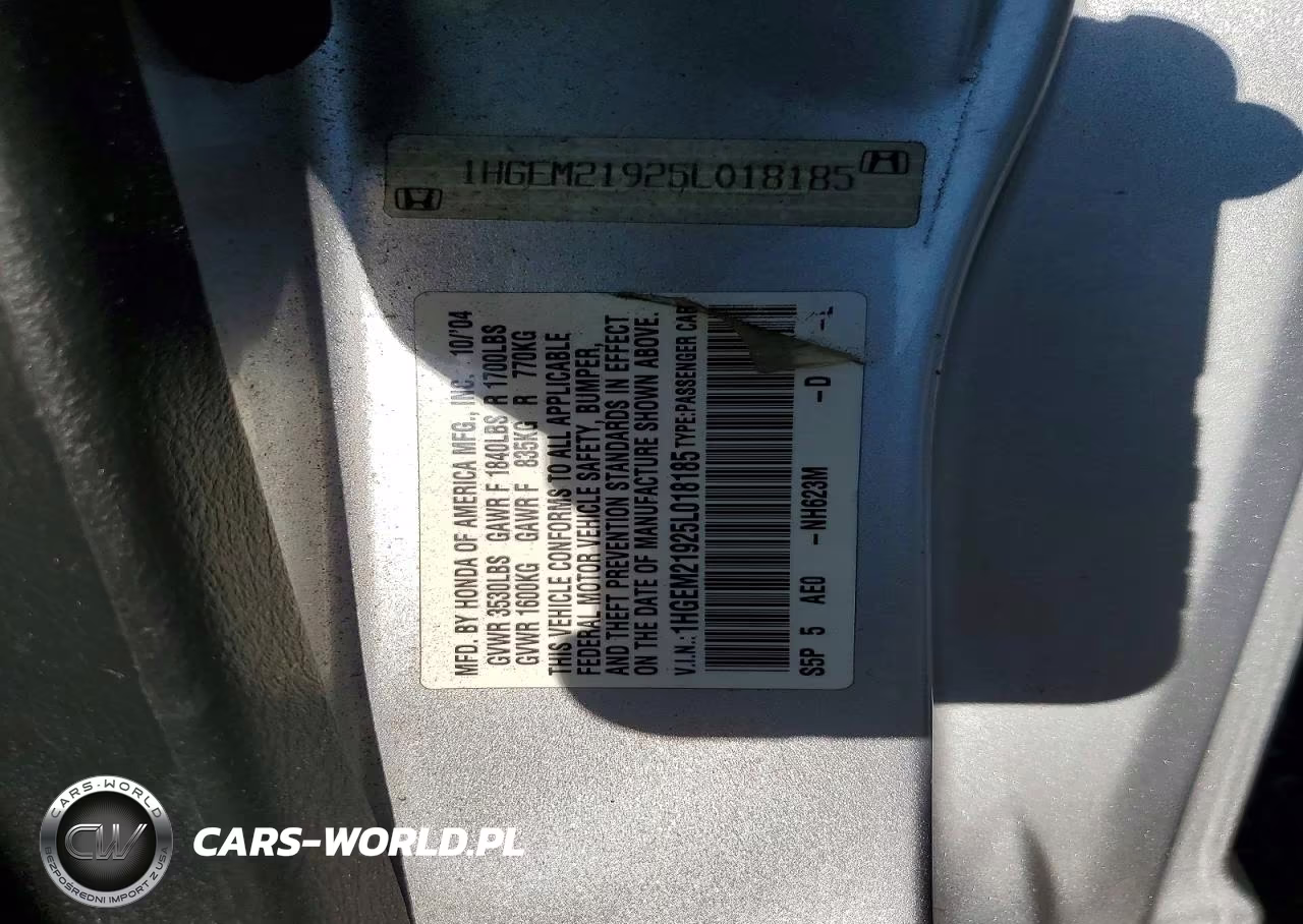 2005 Honda Civic Ex VIN:1HGEM21925L018185 - 12