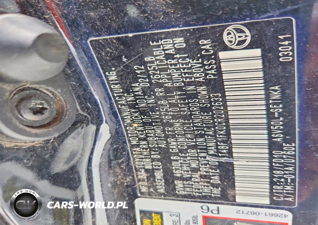 2012 Toyota Camry Le VIN:4T4BF1FK0CR202633 - 13