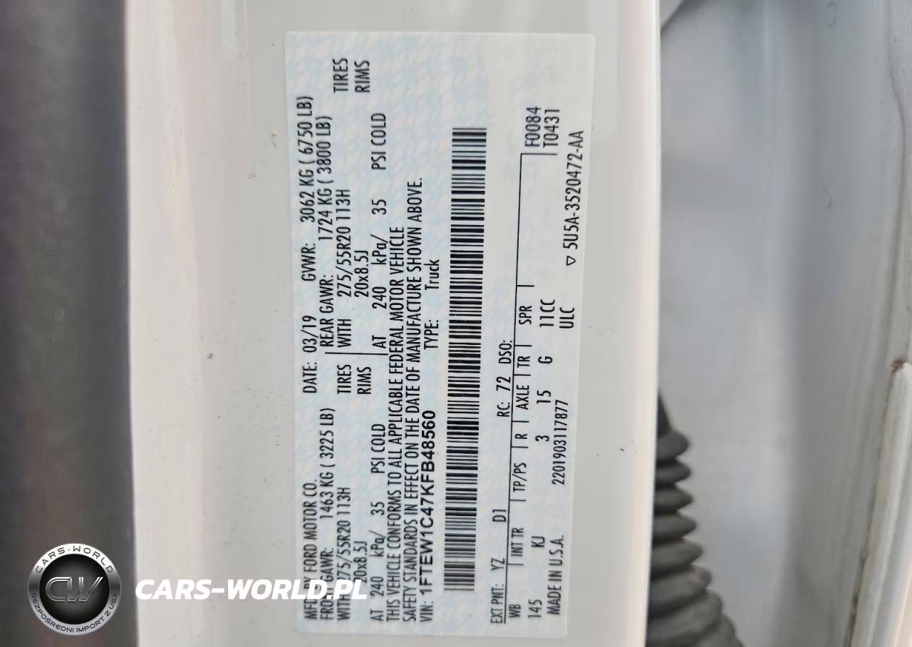 2019 Ford F150 Supercrew VIN:1FTEW1C47KFB48560 - 12