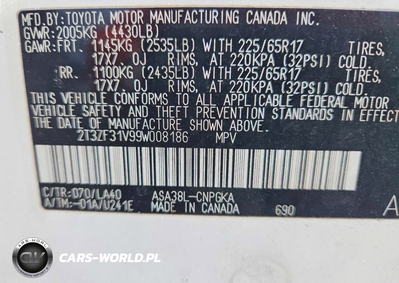 2009 Toyota Rav4 Limited VIN:2T3ZF31V99W008186 - 13