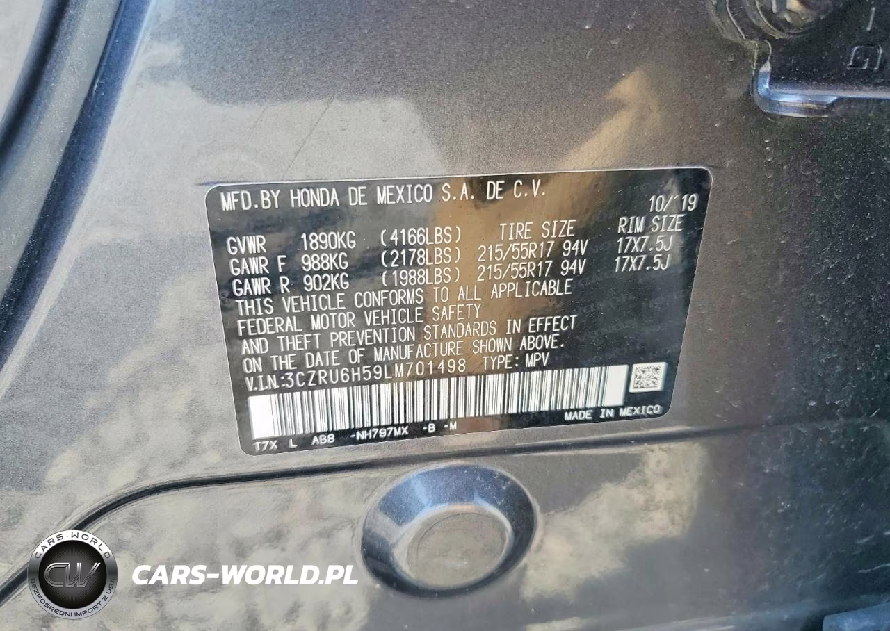 2020 Honda Hr-V Ex VIN:3CZRU6H59LM701498 - 13