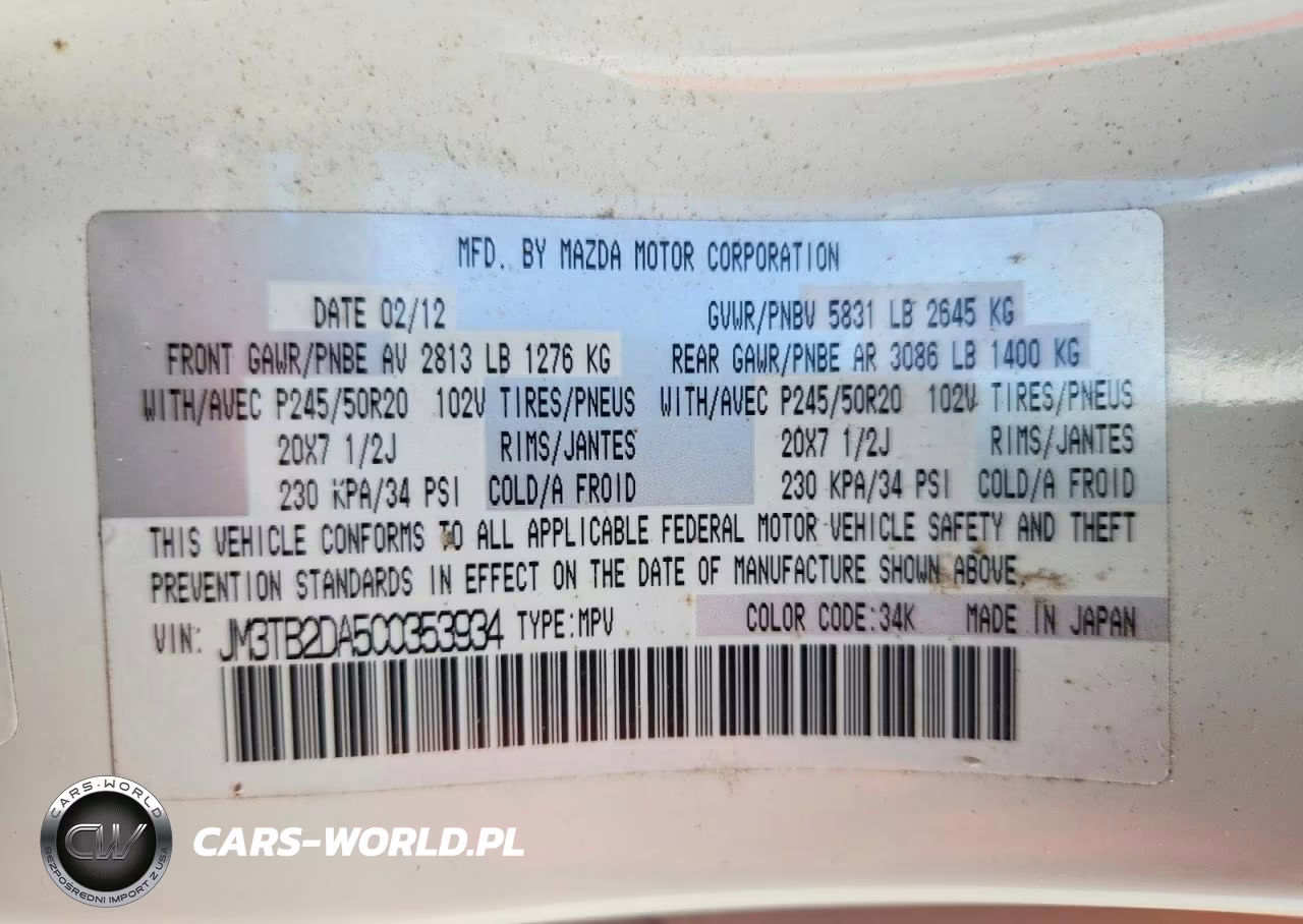 2012 Mazda Cx-9 VIN:JM3TB2DA5C0353934 - 13