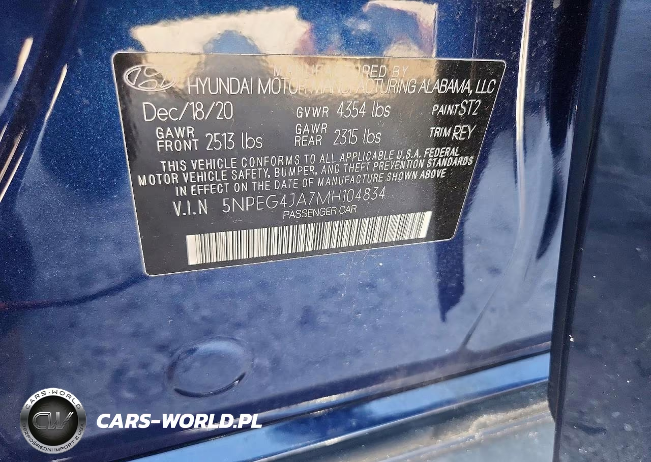 2021 Hyundai Sonata Se VIN:5NPEG4JA7MH104834 - 13
