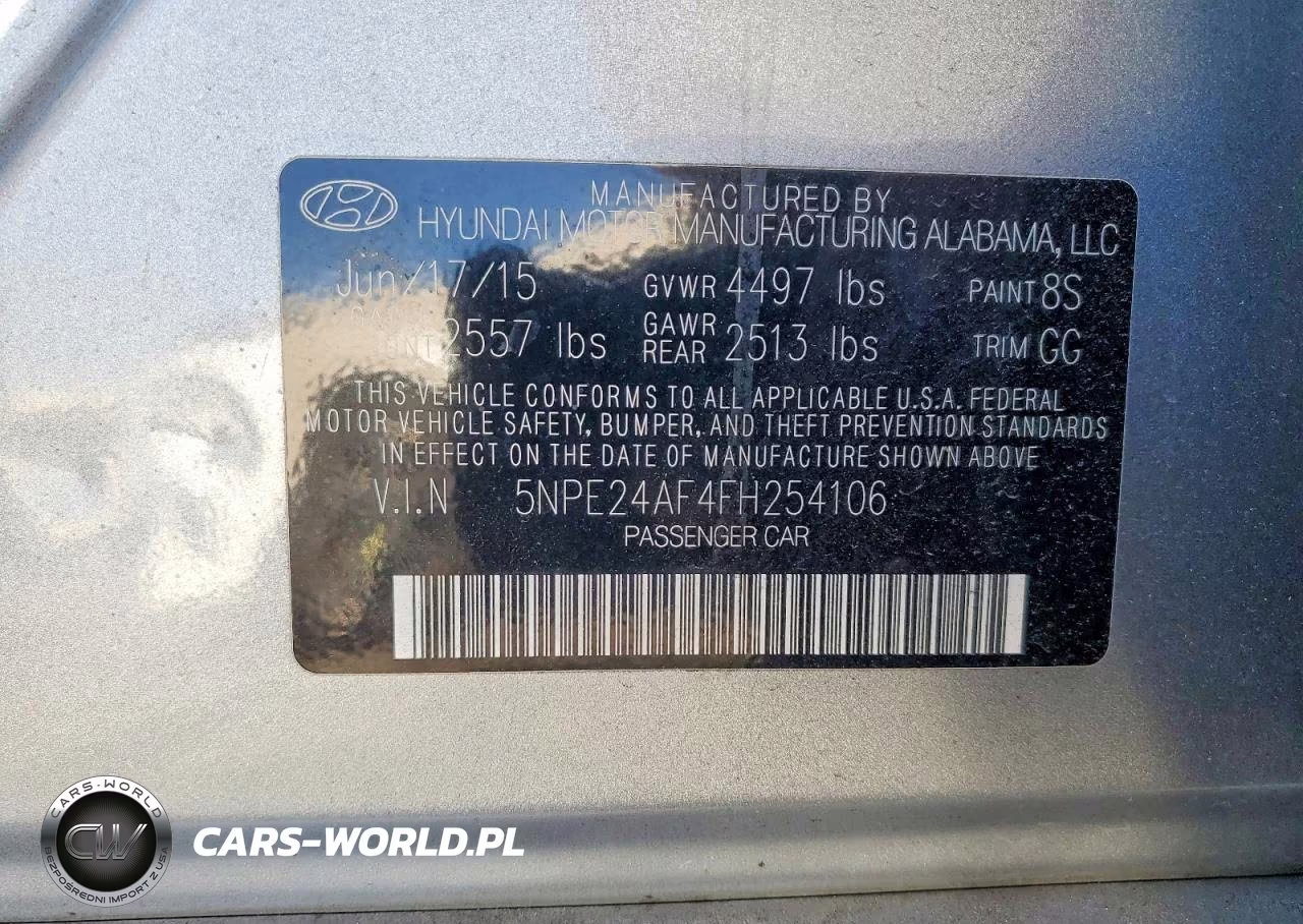 2015 Hyundai Sonata Se VIN:5NPE24AF4FH254106 - 12