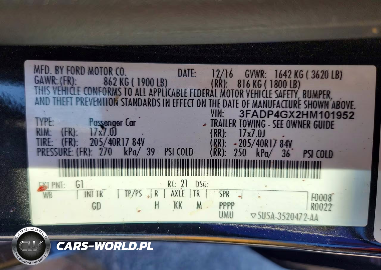 2017 Ford Fiesta St VIN:3FADP4GX2HM101952 - 12