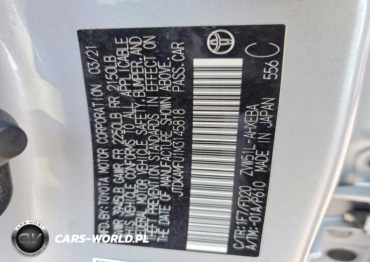 2021 Toyota Prius Le VIN:JTDKAMFU1M3145818 - 12