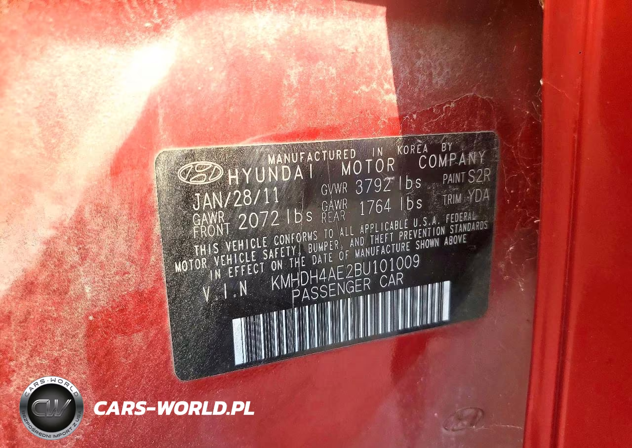 2011 Hyundai Elantra Gls VIN:KMHDH4AE2BU101009 - 12