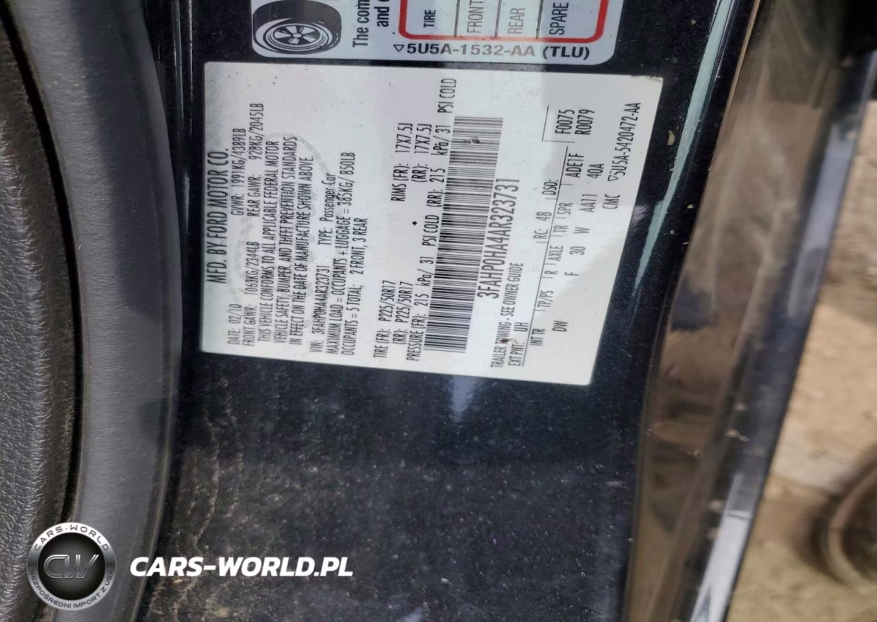 2010 Ford Fusion Se VIN:3FAHP0HA4AR323731 - 12