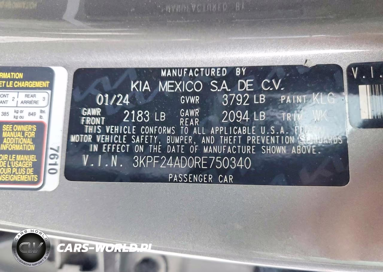2024 Kia Forte Lxs VIN:3KPF24AD0RE750340 - 12
