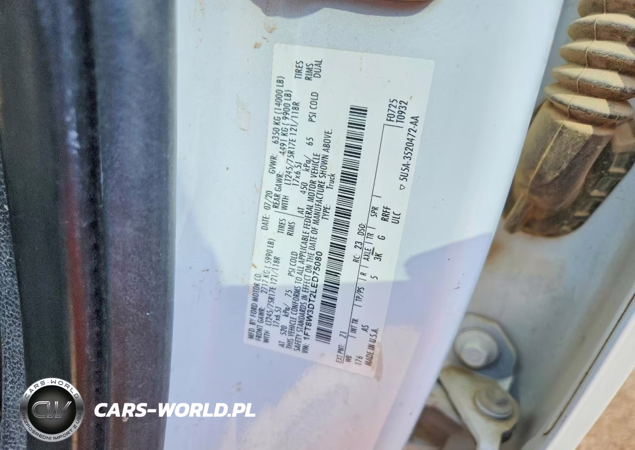 2020 Ford F350 Super Duty VIN:1FT8W3DT2LED75080 - 12