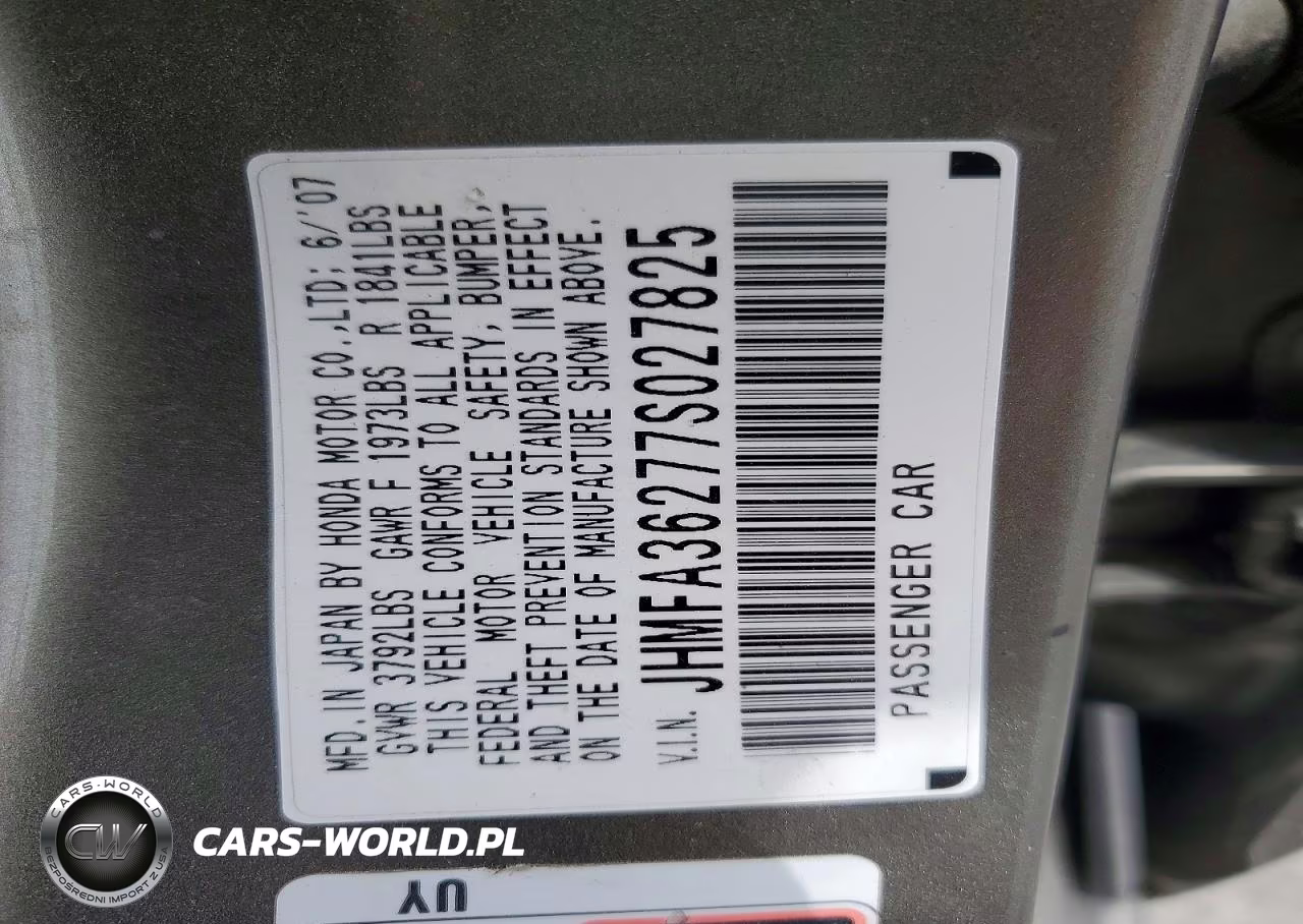 2007 Honda Civic Hybrid VIN:JHMFA36277S027825 - 13