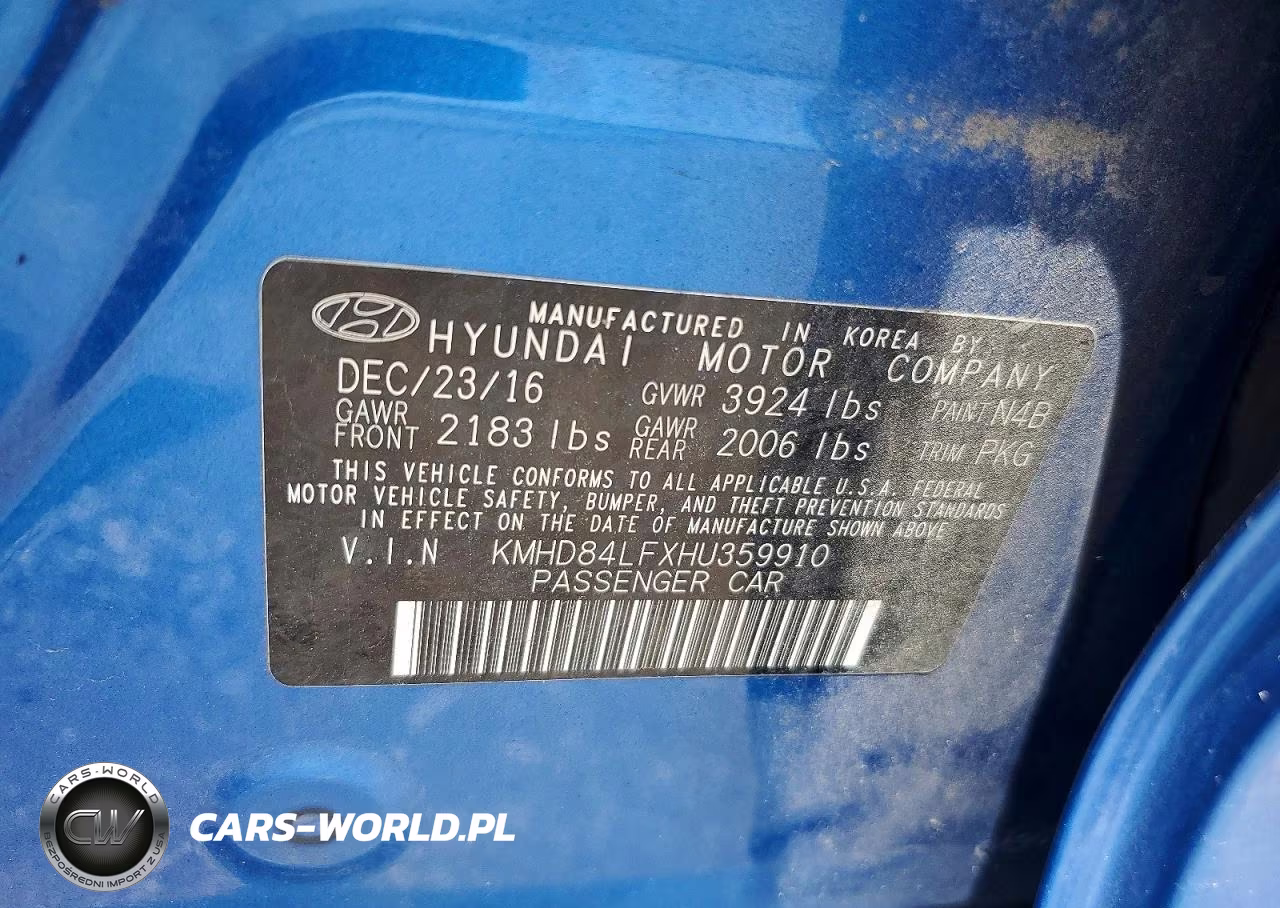 2017 Hyundai Elantra Limited VIN:KMHD84LFXHU359910 - 12