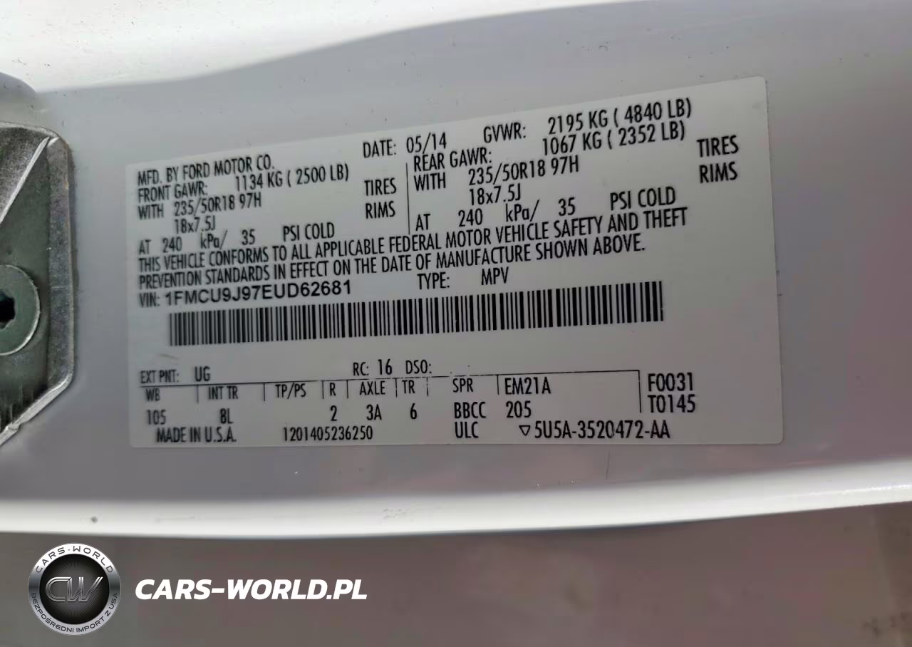 2014 Ford Escape Titanium VIN:1FMCU9J97EUD62681 - 13