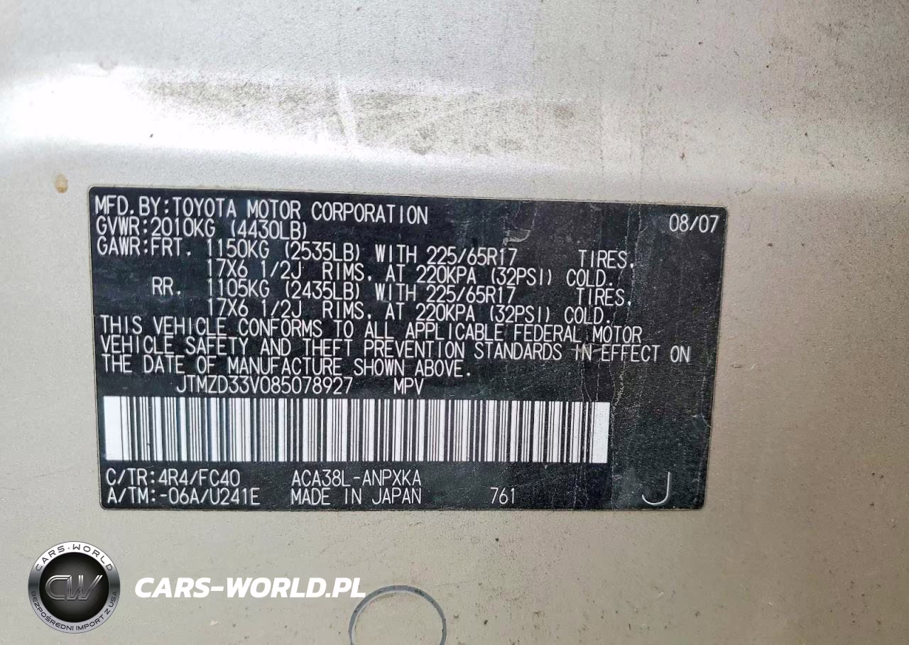 2008 Toyota Rav4 Base VIN:JTMZD33V085078927 - 13