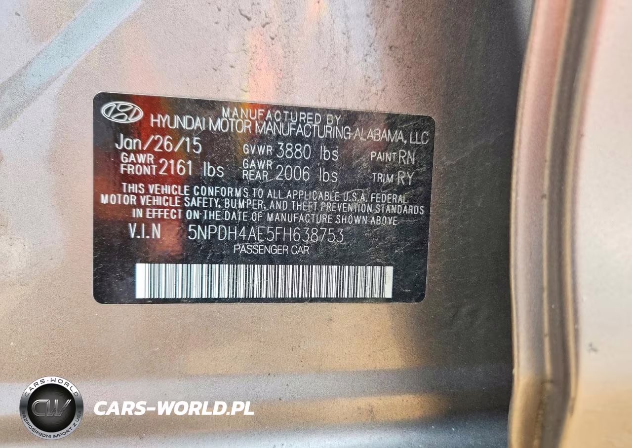 2015 Hyundai Elantra Se VIN:5NPDH4AE5FH638753 - 12