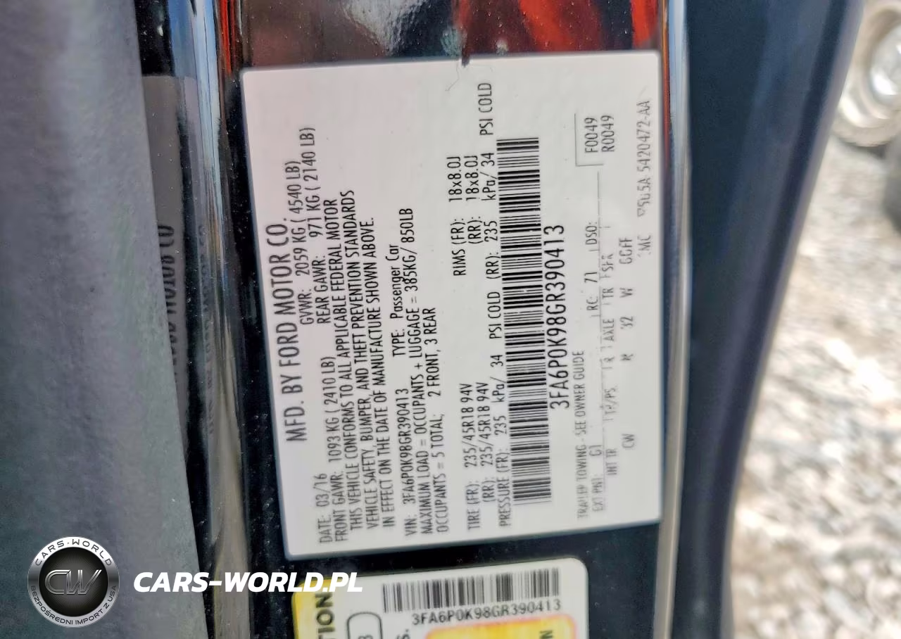 2016 Ford Fusion Titanium VIN:3FA6P0K98GR390413 - 13