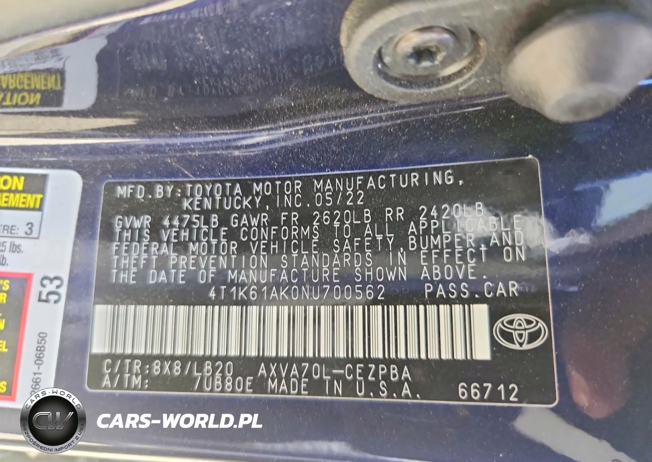 2022 Toyota Camry Xse VIN:4T1K61AK0NU700562 - 12