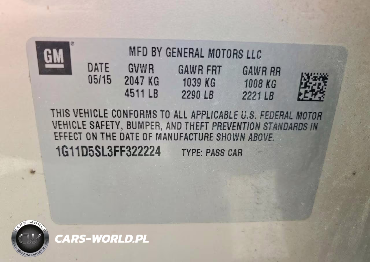 2015 Chevrolet Malibu 2Lt VIN:1G11D5SL3FF322224 - 12
