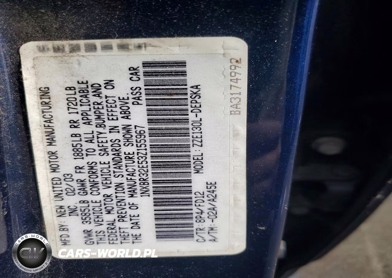 2003 Toyota Corolla S VIN:1NXBR32E53Z155967 - 12