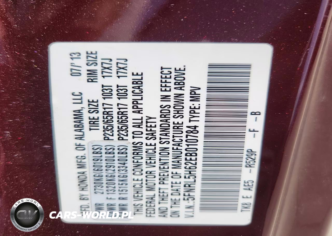 2014 Honda Odyssey Exl VIN:5FNRL5H62EB010784 - 14