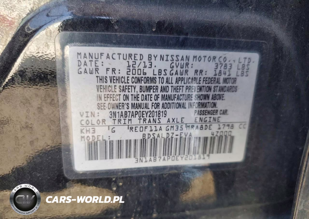 2014 Nissan Sentra Sv VIN:3N1AB7AP0EY201819 - 12
