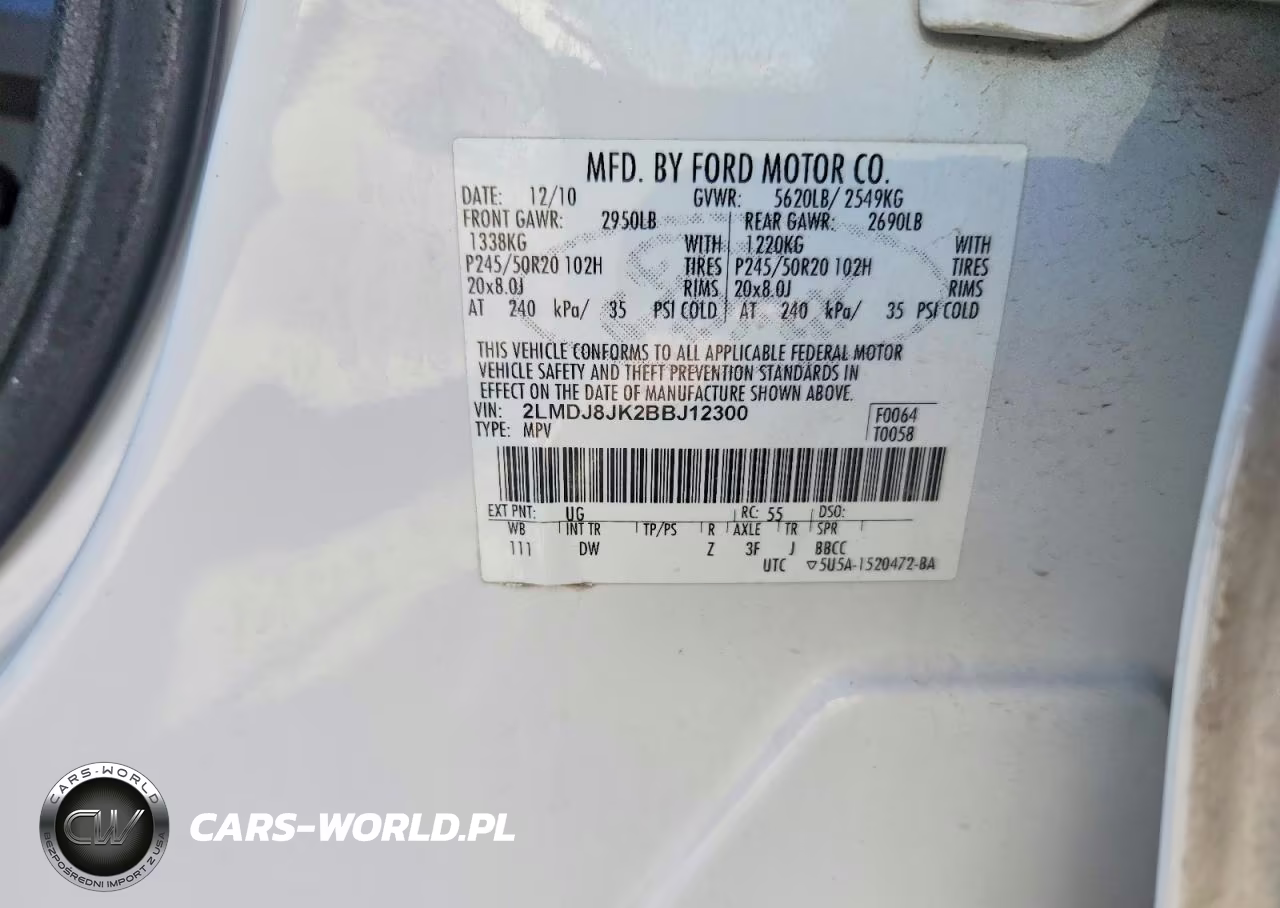 2011 Lincoln Mkx VIN:2LMDJ8JK2BBJ12300 - 14