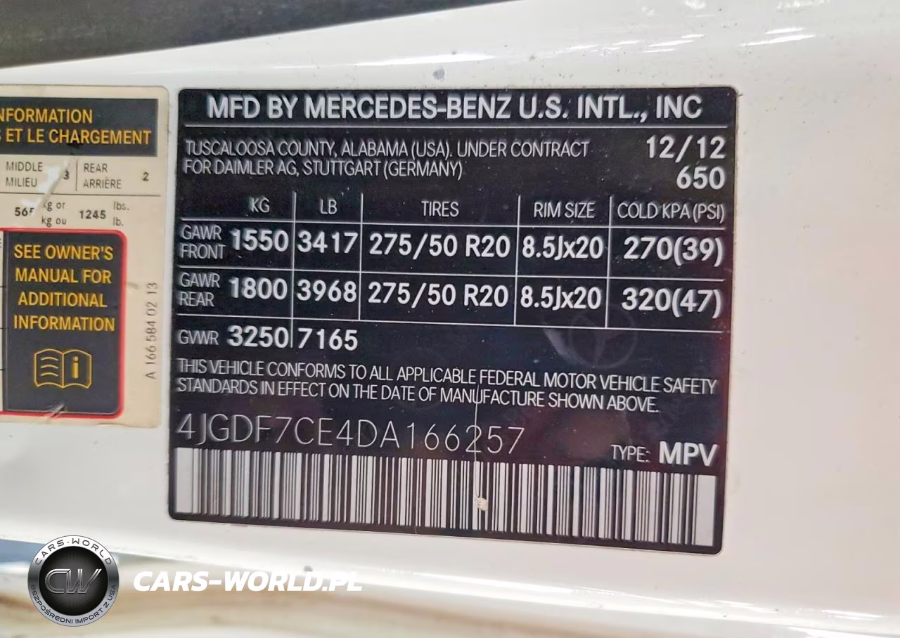 2013 MERCEDES-BENZ GL 450 4MATIC VIN:4JGDF7CE4DA166257 - 14