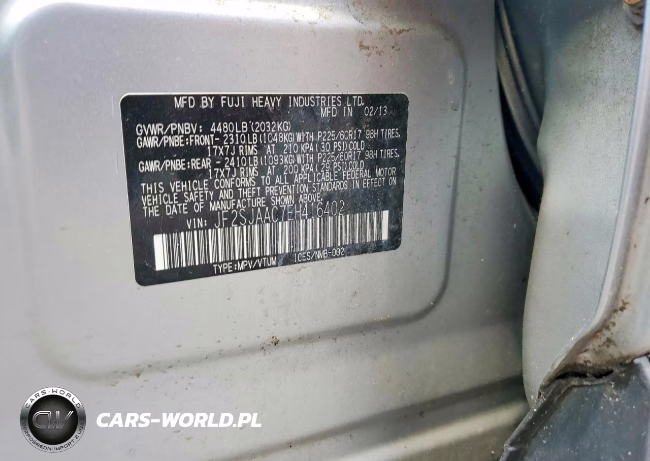 2014 Subaru Forester 2.5I VIN:JF2SJAAC7EH416402 - 13