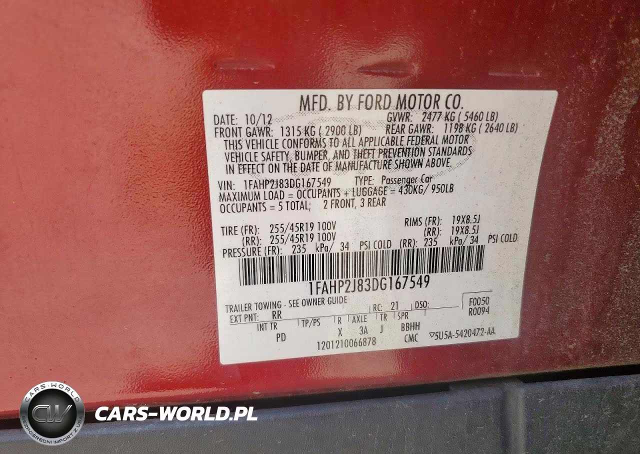 2013 Ford Taurus Limited VIN:1FAHP2J83DG167549 - 12