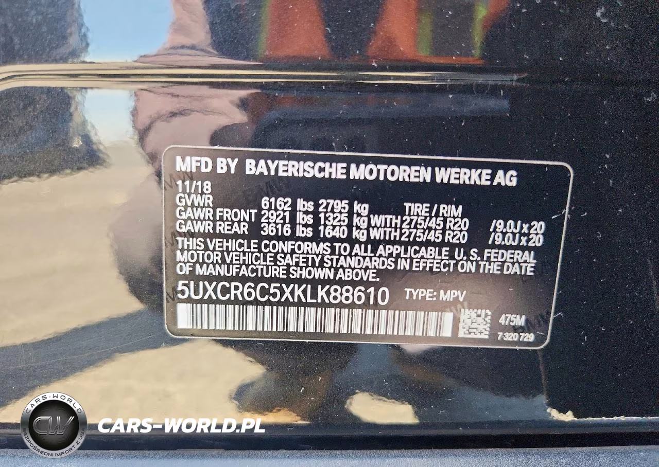 2019 BMW X5 xDrive40I VIN:5UXCR6C5XKLK88610 - 13