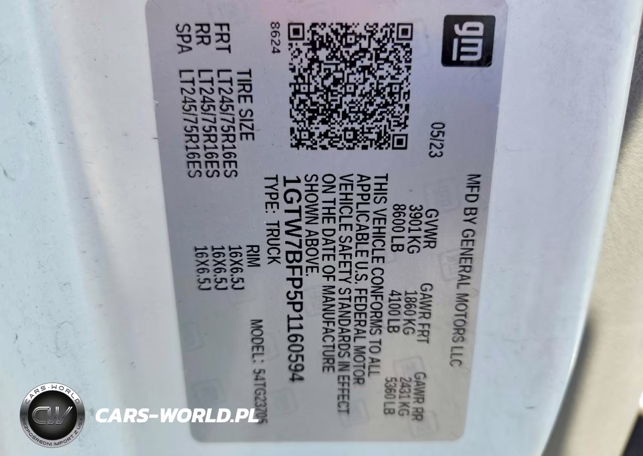 2023 GMC Savana G2500 VIN:1GTW7BFP5P1160594 - 13