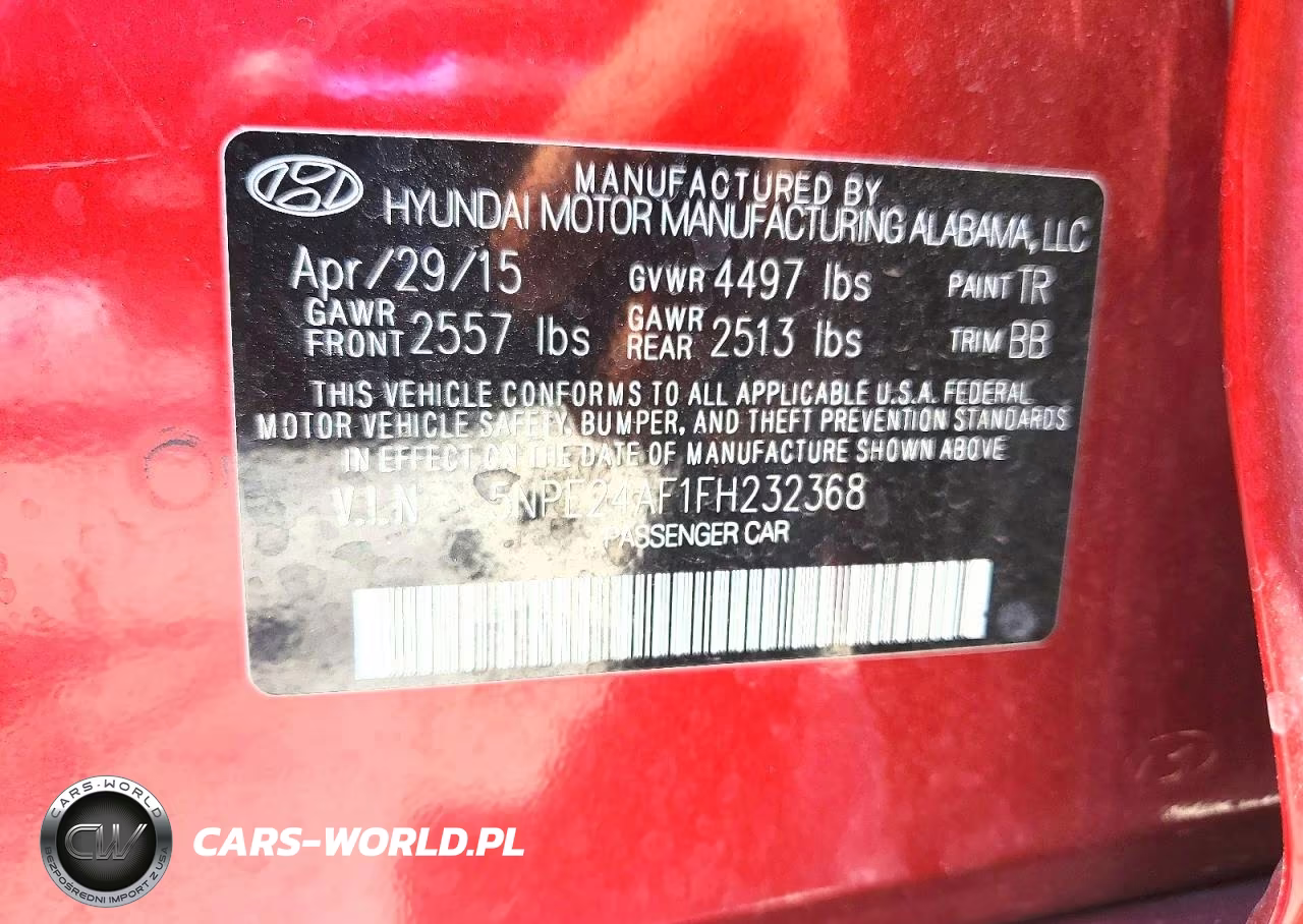 2015 Hyundai Sonata Se VIN:5NPE24AF1FH232368 - 13