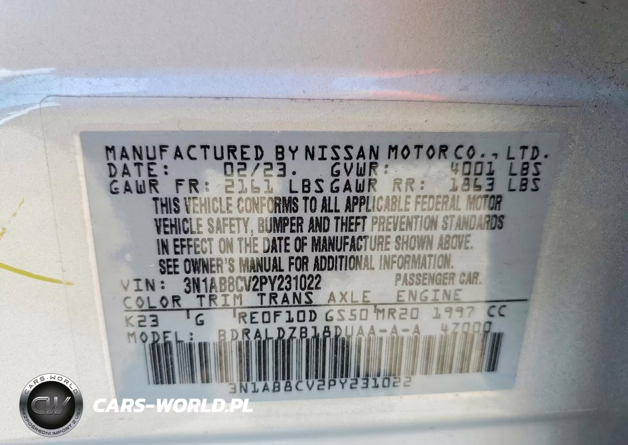 2023 Nissan Sentra Sv VIN:3N1AB8CV2PY231022 - 12